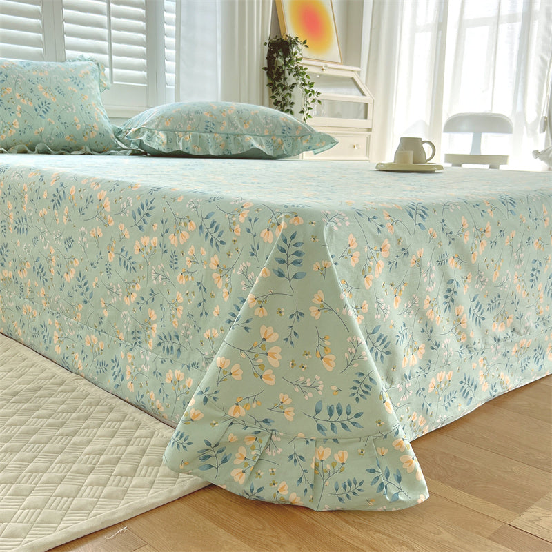 Floral Printed Bed Sheet Set Modern Elegant Sheet for Bedroom