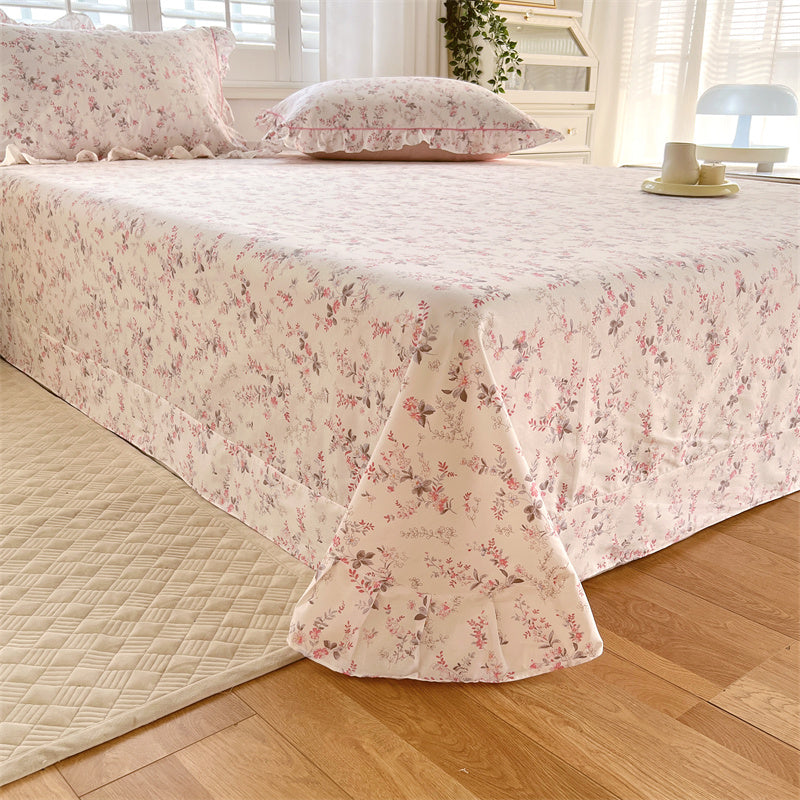 Floral Printed Bed Sheet Set Modern Elegant Sheet for Bedroom