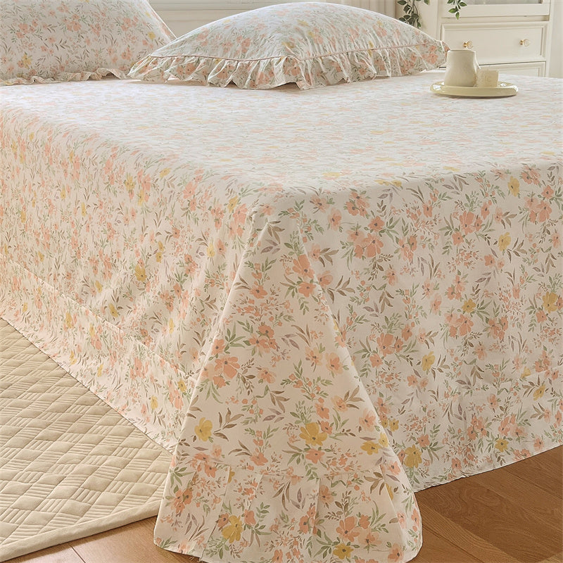 Floral Printed Bed Sheet Set Modern Elegant Sheet for Bedroom