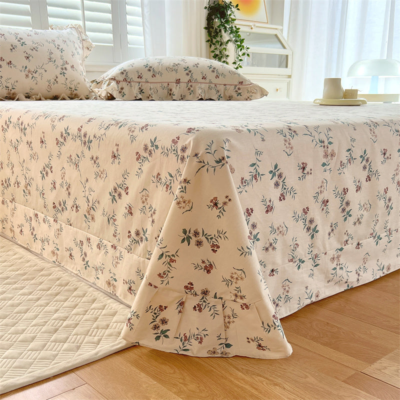 Floral Printed Bed Sheet Set Modern Elegant Sheet for Bedroom