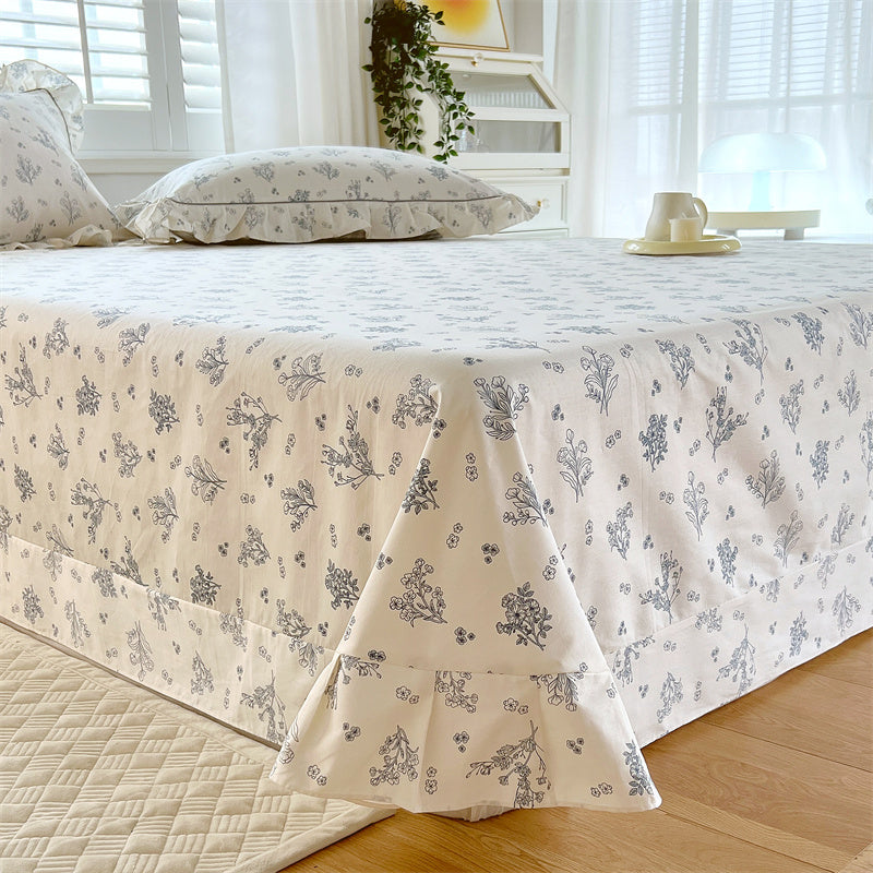 Floral Printed Bed Sheet Set Modern Elegant Sheet for Bedroom