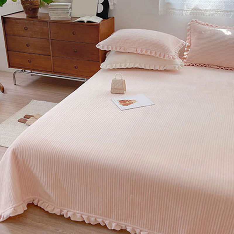 Ultra Soft Bed Sheet Set Solid Flannel Fitted Sheet for Bedroom