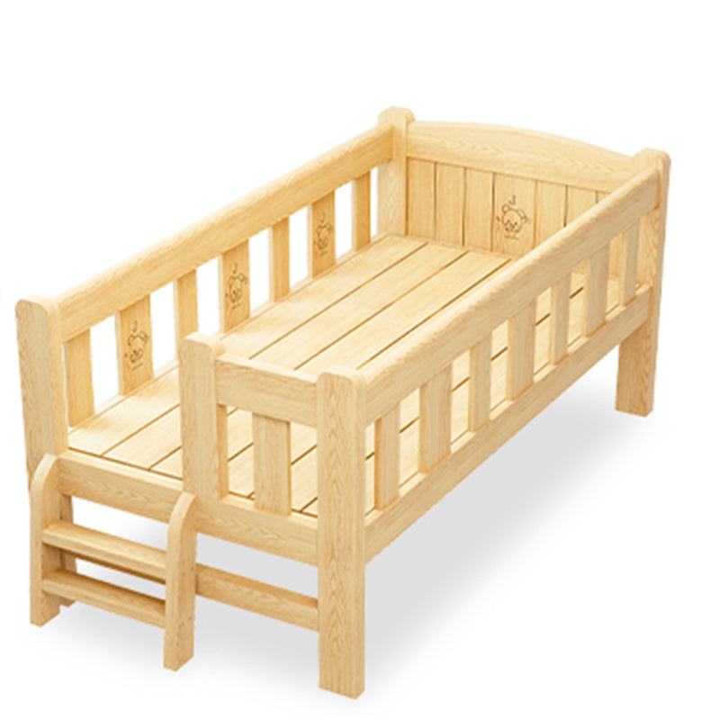 Modern Wooden Nursery Bed Solid Color Rectangle Crib with Storage