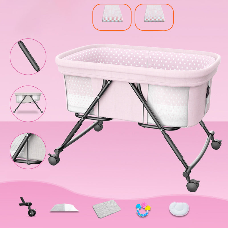 Modern Plastic Color Matching Oval Nursery Crib with Casters