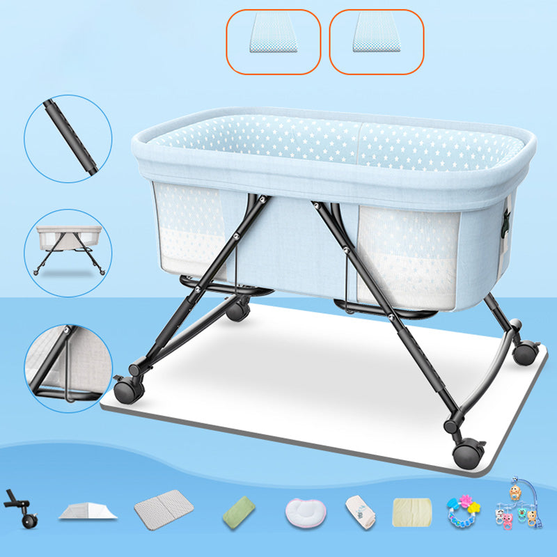 Modern Plastic Color Matching Oval Nursery Crib with Casters