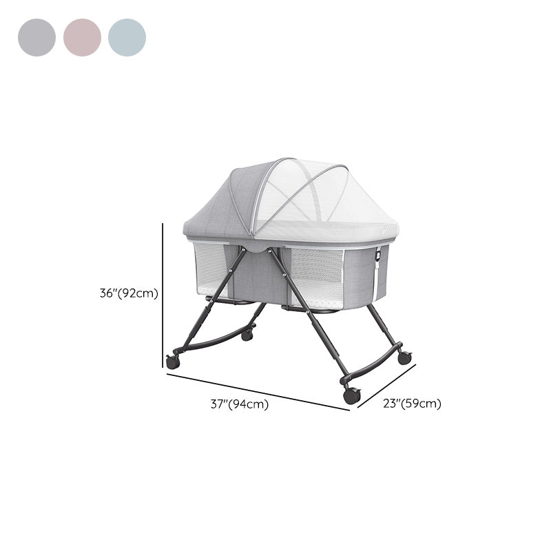 Modern Plastic Color Matching Oval Nursery Crib with Casters