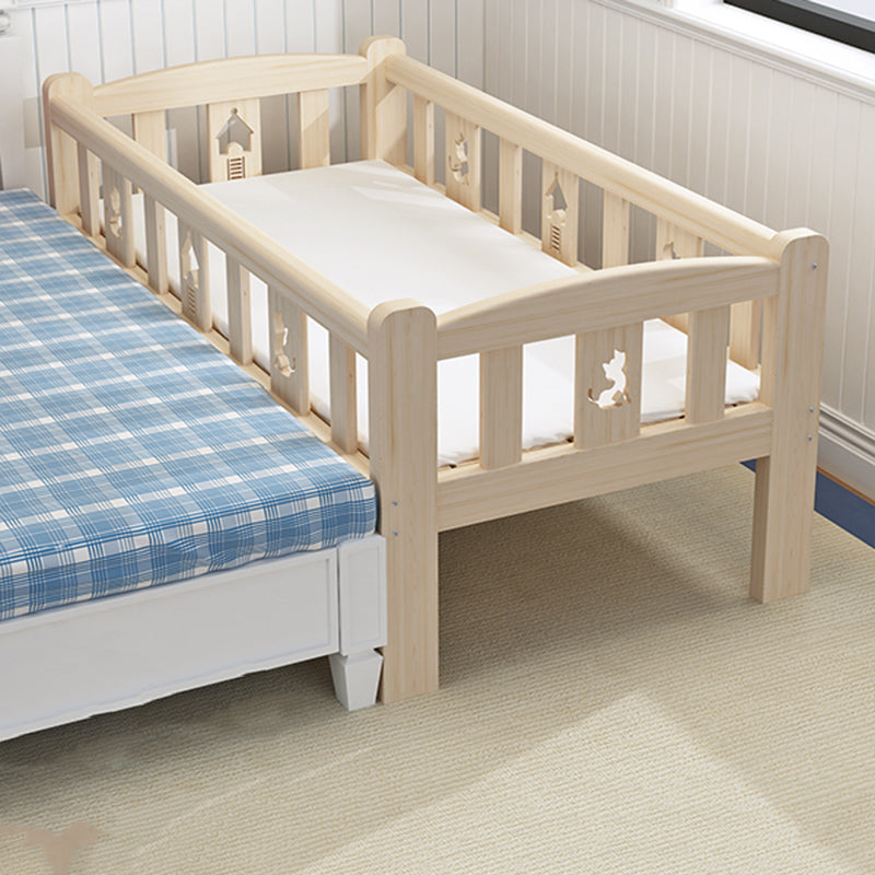 Solid Color Modern Baby Crib Solid Wood Arched Crib with Guardrail