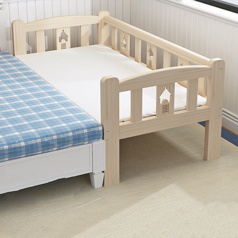 Solid Color Modern Baby Crib Solid Wood Arched Crib with Guardrail