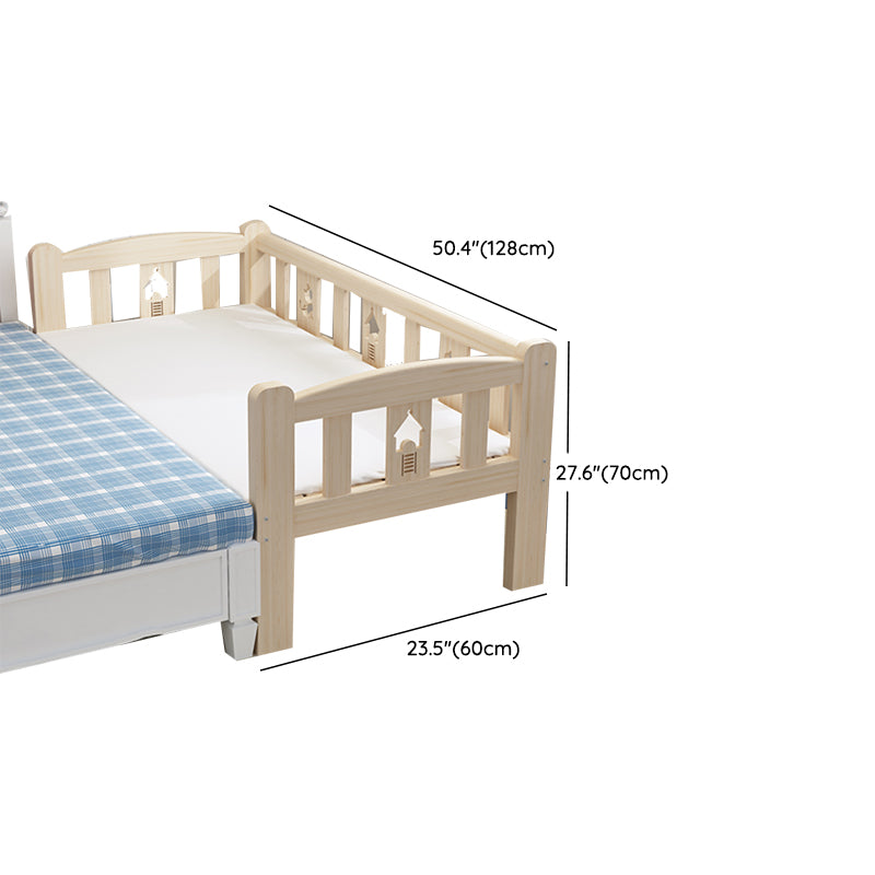 Solid Color Modern Baby Crib Solid Wood Arched Crib with Guardrail