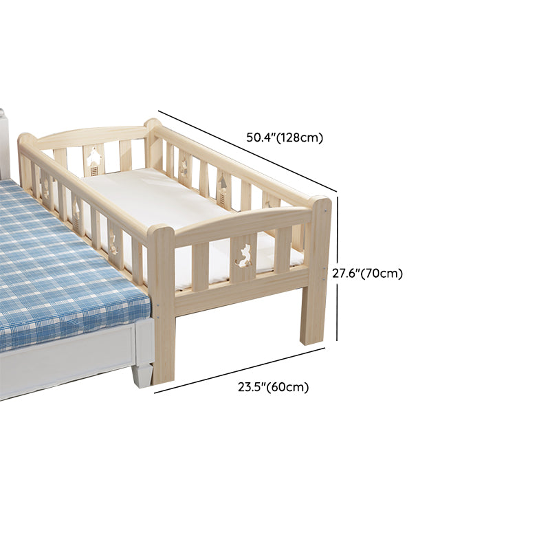 Solid Color Modern Baby Crib Solid Wood Arched Crib with Guardrail