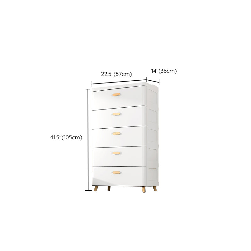 Modern Plastic Vertical Kids Dresser Set with Drawers for Bedroom