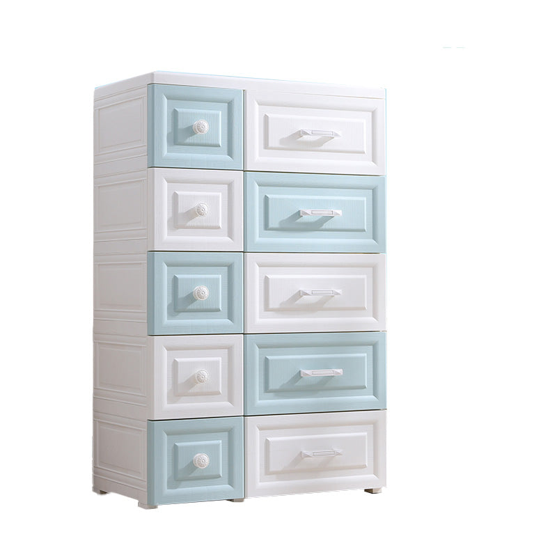 Scandinavian Vertical Plastic Kids Dresser Set with Drawers for Bedroom