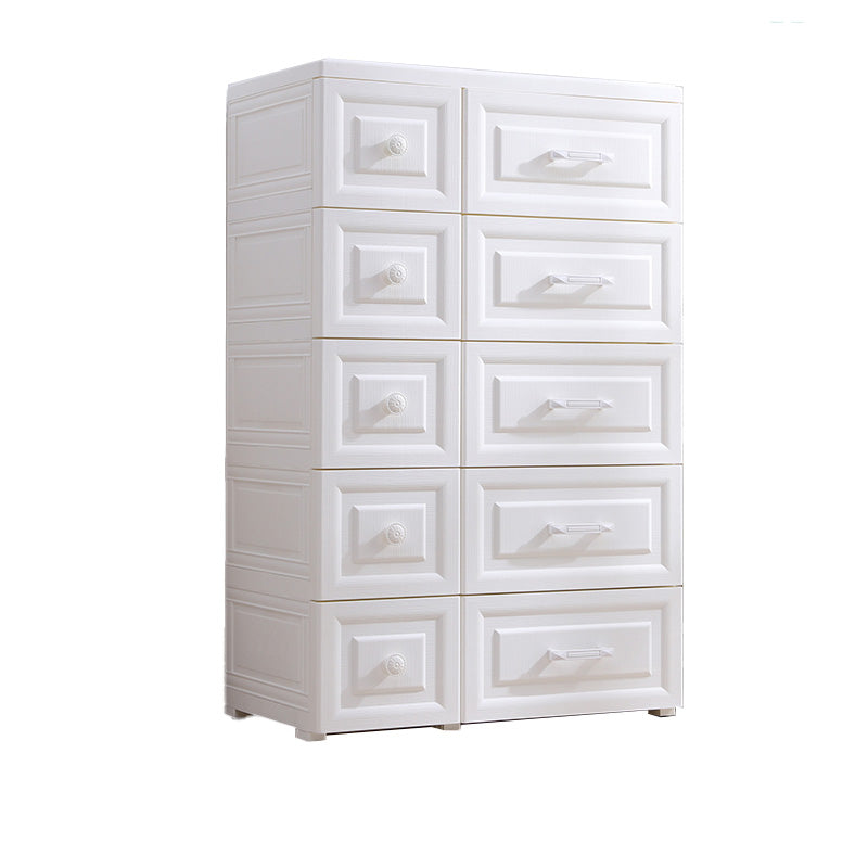 Scandinavian Vertical Plastic Kids Dresser Set with Drawers for Bedroom