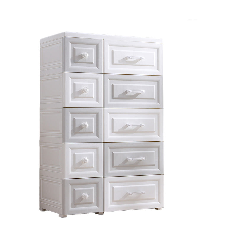 Scandinavian Vertical Plastic Kids Dresser Set with Drawers for Bedroom