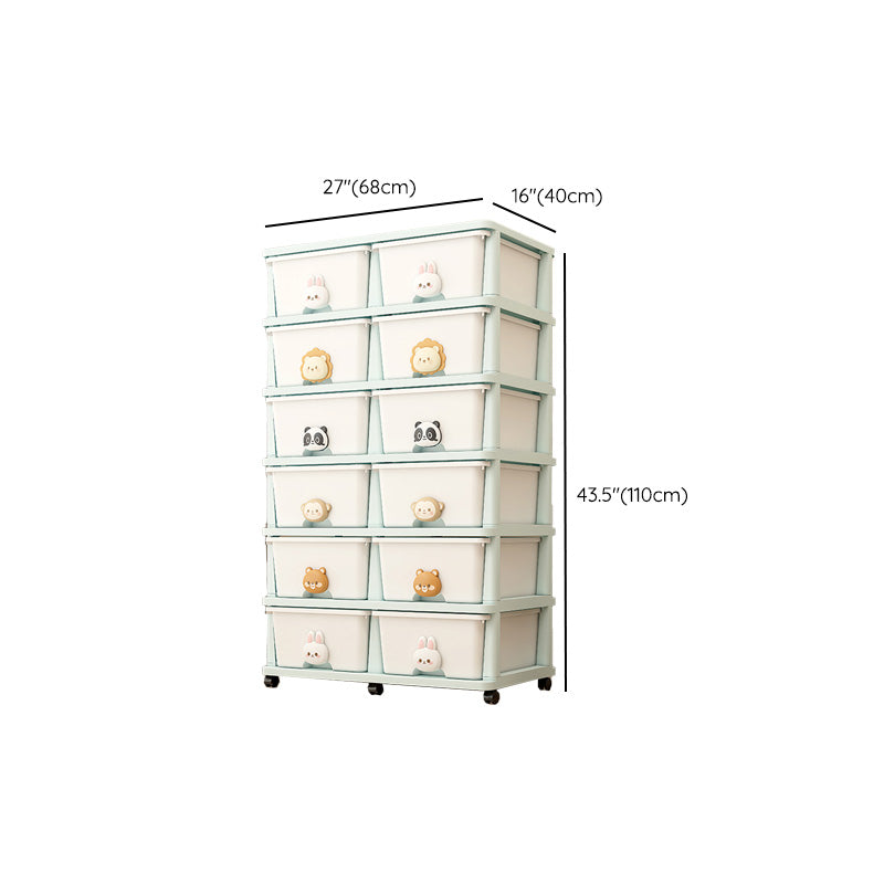 Modern Vertical Plastic Kids Dresser Set with Drawers for Bedroom