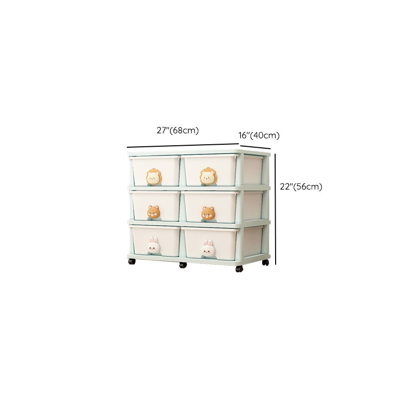 Modern Vertical Plastic Kids Dresser Set with Drawers for Bedroom