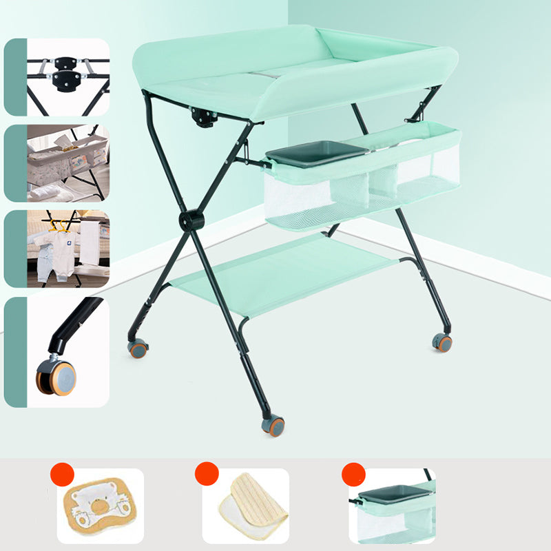 Modern Style Baby Changing Table Portable with Wheels , 37 Inch High