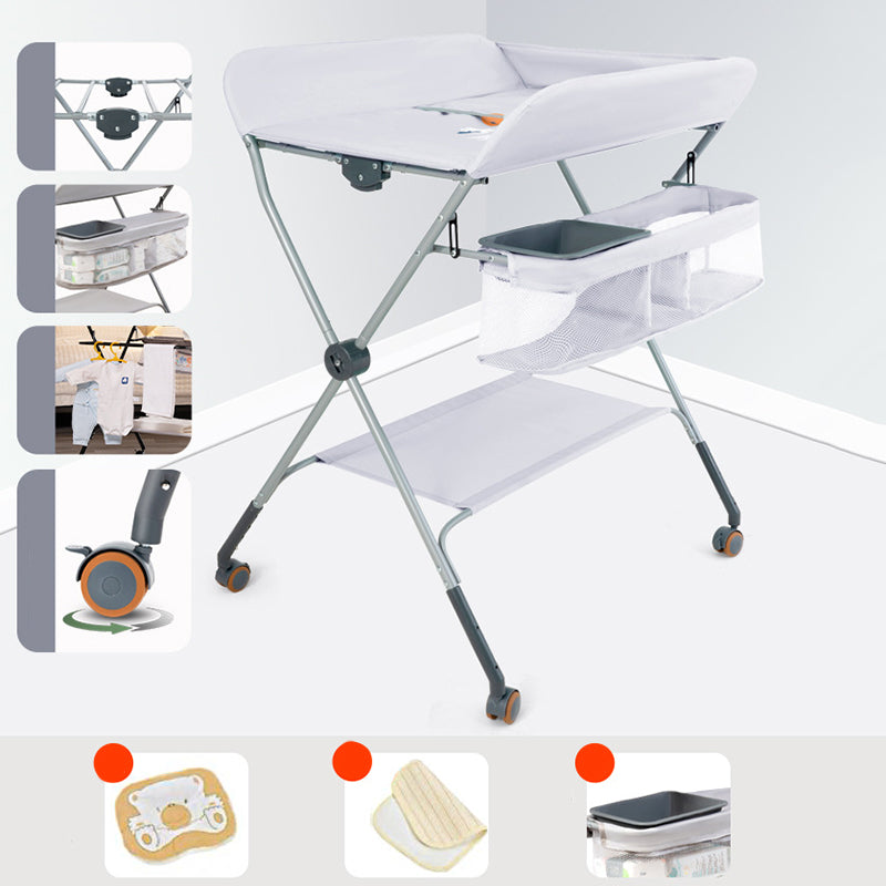 Modern Style Baby Changing Table Portable with Wheels , 37 Inch High