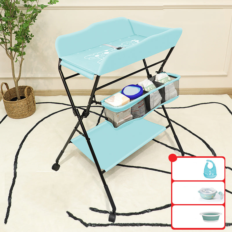 Contemporary Baby Changing Table Metal Frame with Clothes Drying Pole