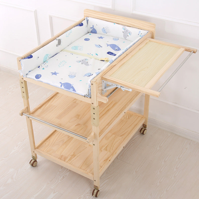 Wooden Baby Changing Table Modern Baby Changing Table with Safety Rails