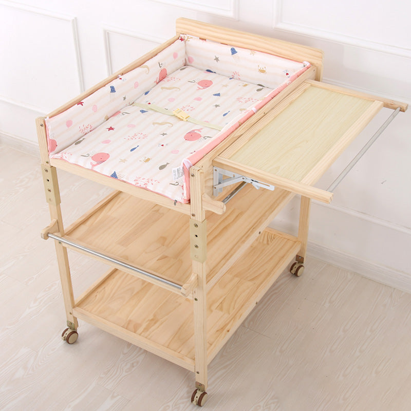 Wooden Baby Changing Table Modern Baby Changing Table with Safety Rails