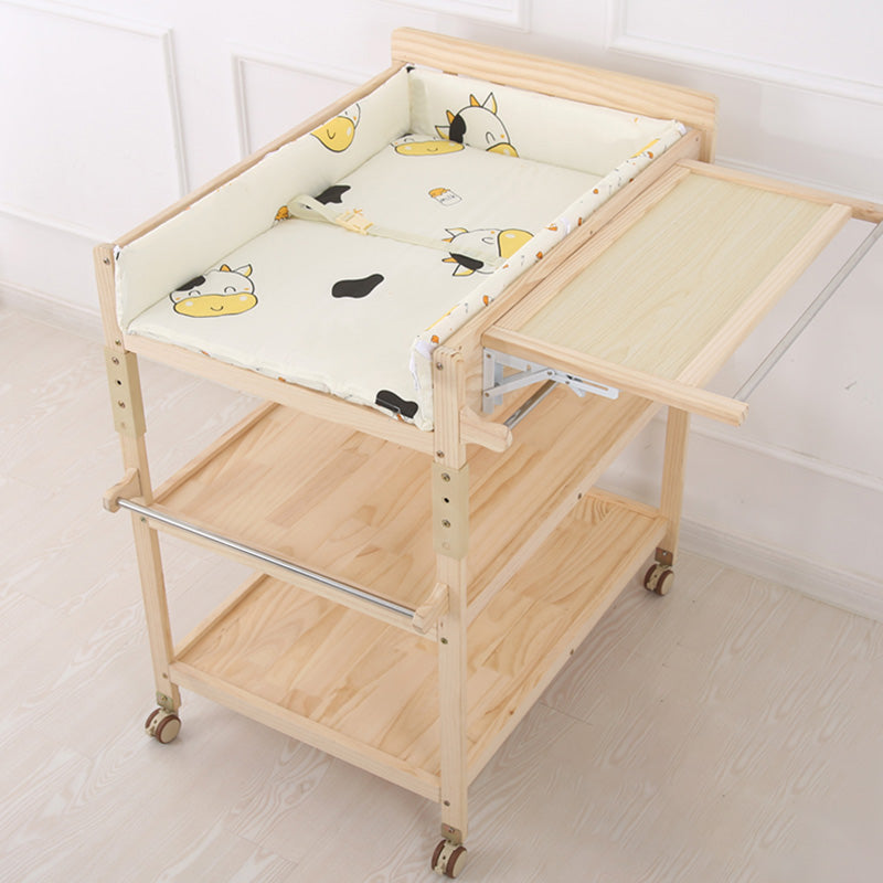 Wooden Baby Changing Table Modern Baby Changing Table with Safety Rails