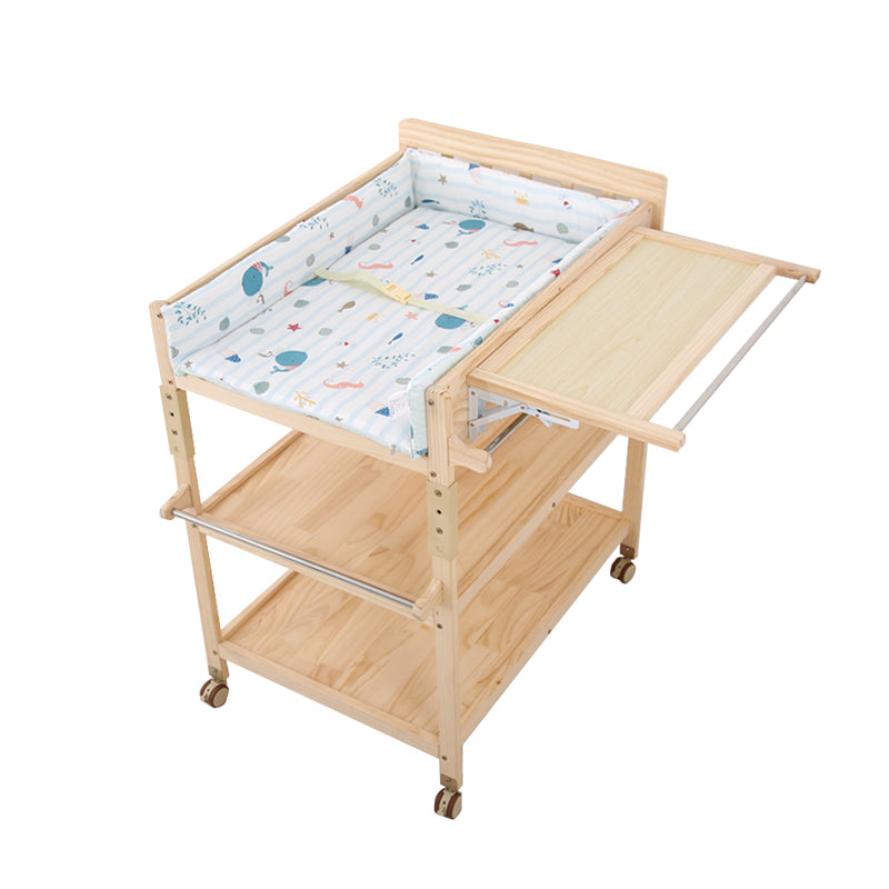 Wooden Baby Changing Table Modern Baby Changing Table with Safety Rails