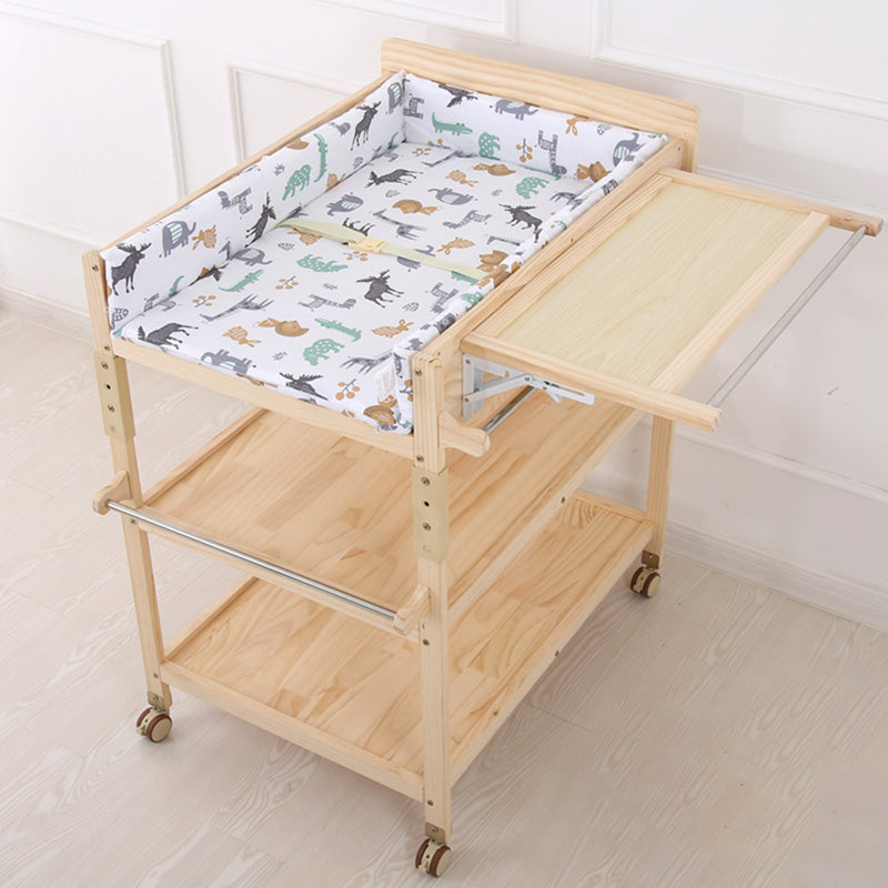 Wooden Baby Changing Table Modern Baby Changing Table with Safety Rails