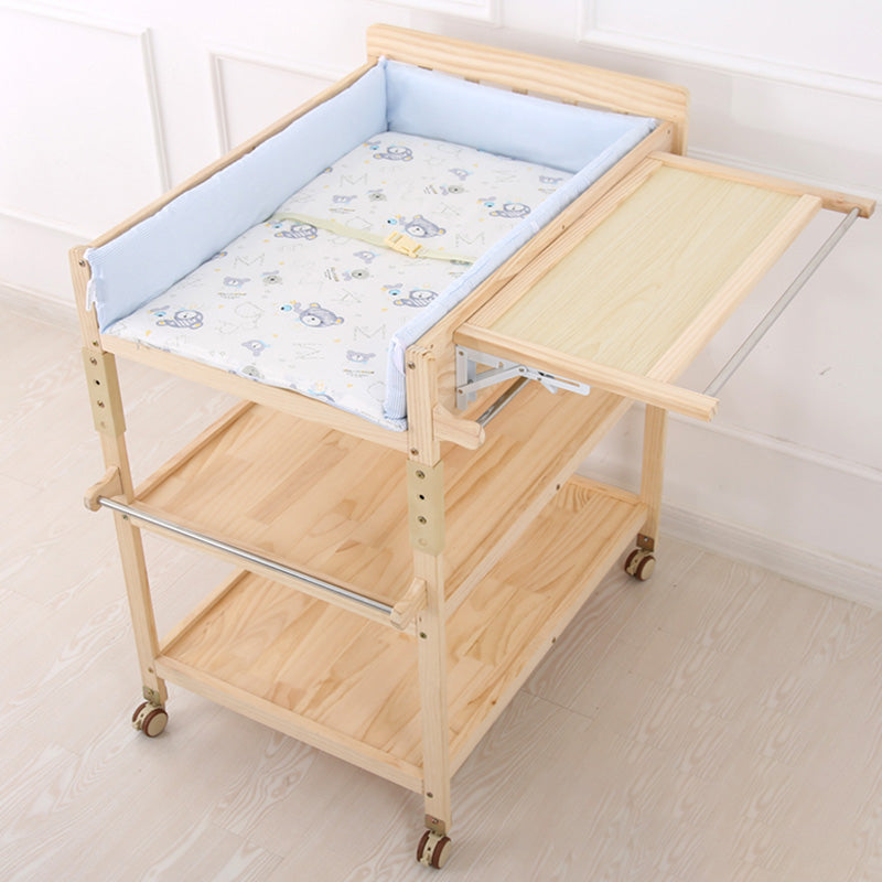 Wooden Baby Changing Table Modern Baby Changing Table with Safety Rails