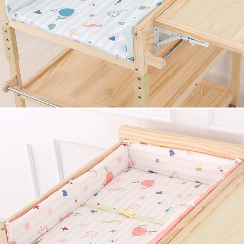 Wooden Baby Changing Table Modern Baby Changing Table with Safety Rails