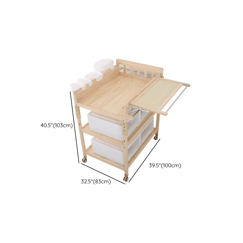 Wooden Baby Changing Table Modern Baby Changing Table with Safety Rails