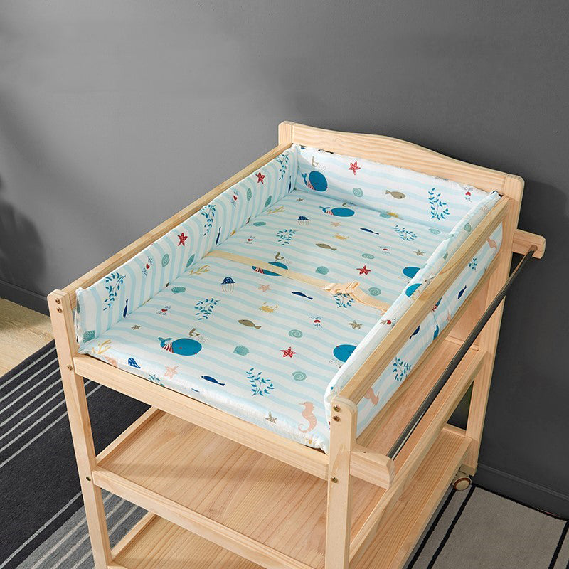 Solid Wood Baby Changing Table with Storage Changing Table Arch Top