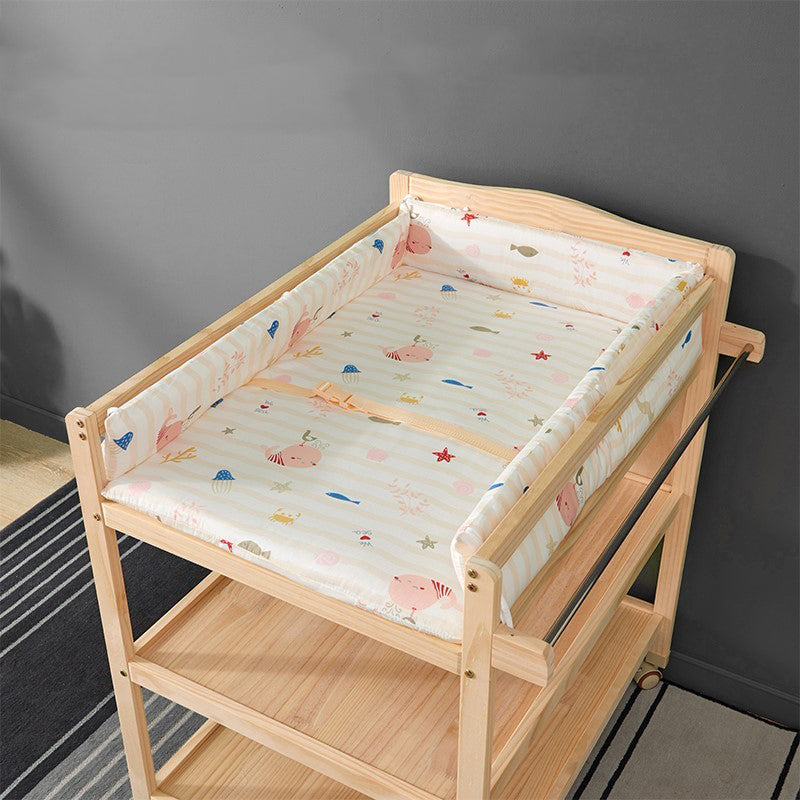 Solid Wood Baby Changing Table with Storage Changing Table Arch Top