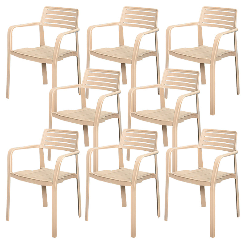 Metal Dining Side Chair Stacking  Outdoor Bistro Chairs with Arm