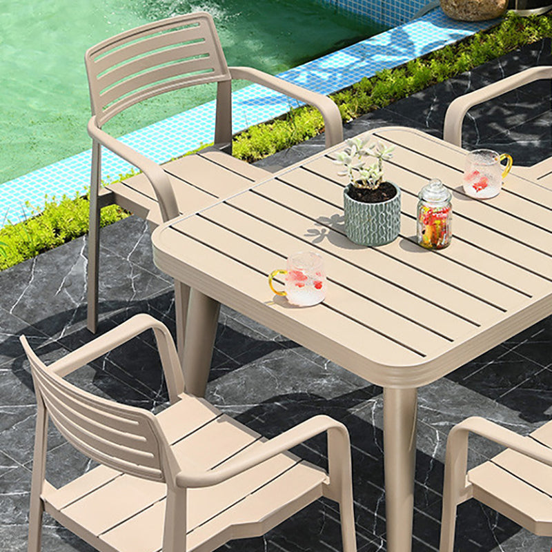 Metal Dining Side Chair Stacking  Outdoor Bistro Chairs with Arm