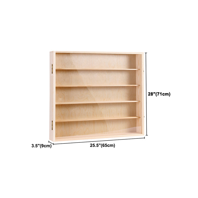 Wooden Display Stand Floating Display Cabinet in Natural Finish