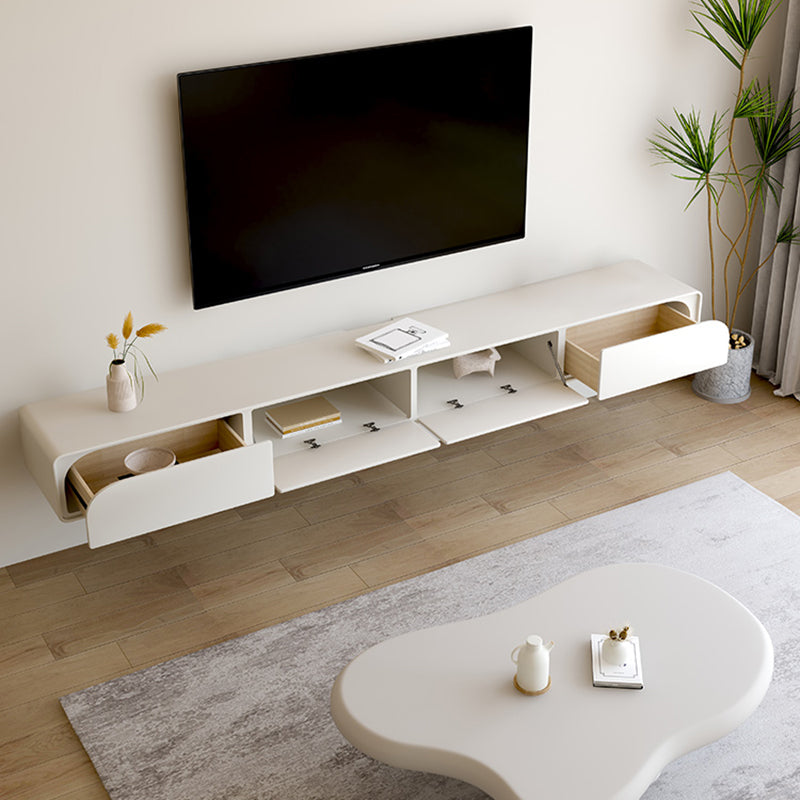 Contemporary TV Console Floating Faux Wood Media Console for Home