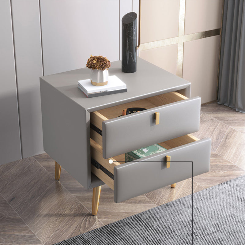 Modern Accent Table Nightstand Leather Nightstand for Bedroom