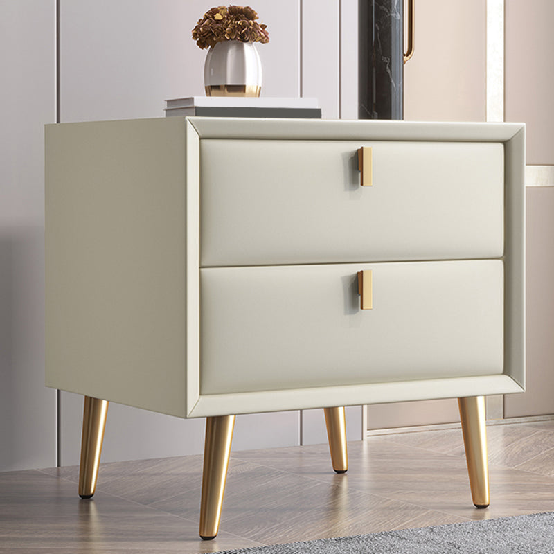 Modern Accent Table Nightstand Leather Nightstand for Bedroom