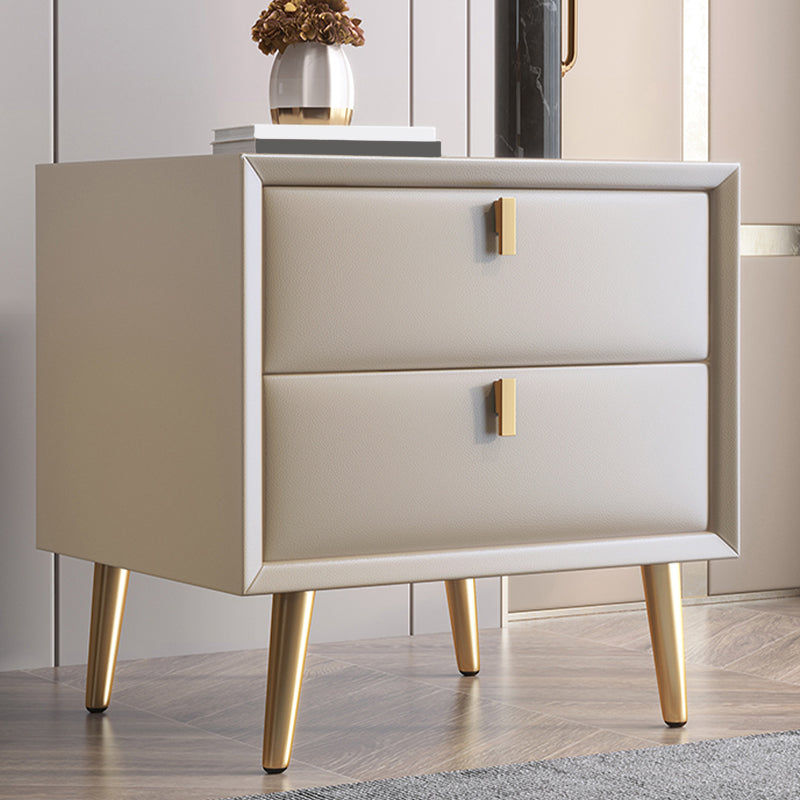 Modern Accent Table Nightstand Leather Nightstand for Bedroom