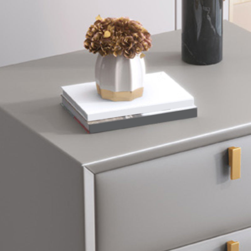 Modern Accent Table Nightstand Leather Nightstand for Bedroom