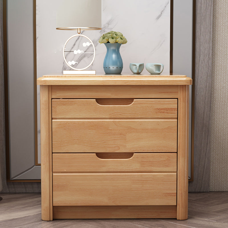 Solid Wood Accent Table Nightstand Modern Nightstand with Drawers