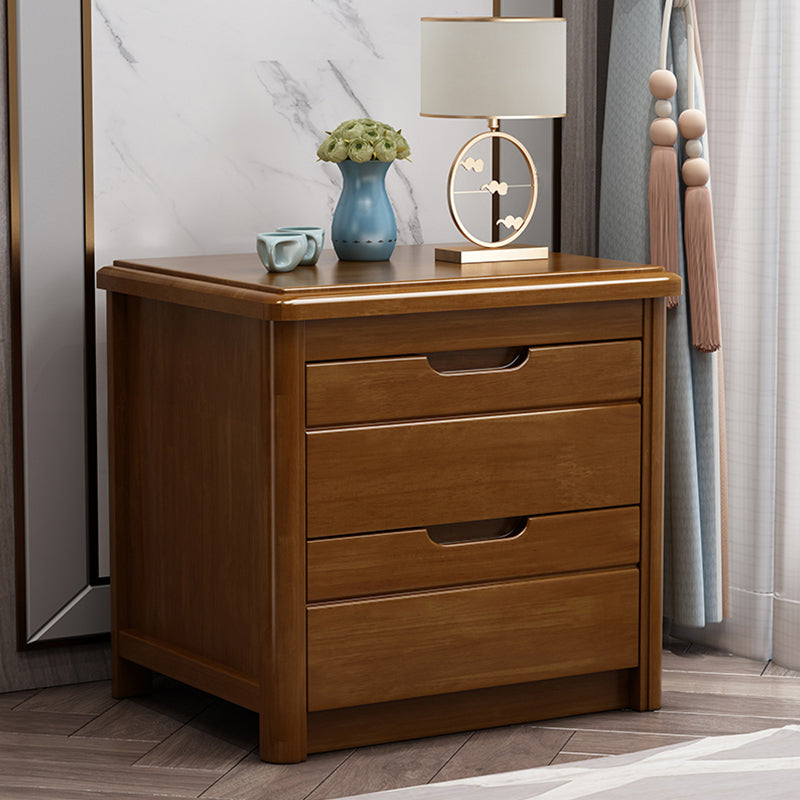 Solid Wood Accent Table Nightstand Modern Nightstand with Drawers