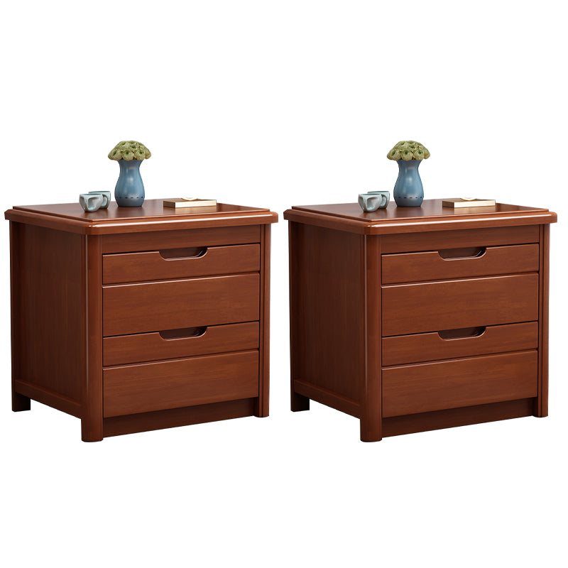 Solid Wood Accent Table Nightstand Modern Nightstand with Drawers