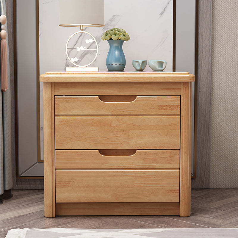 Solid Wood Accent Table Nightstand Modern Nightstand with Drawers