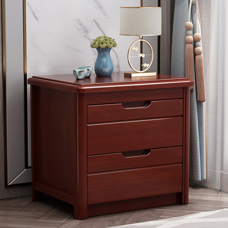 Solid Wood Accent Table Nightstand Modern Nightstand with Drawers