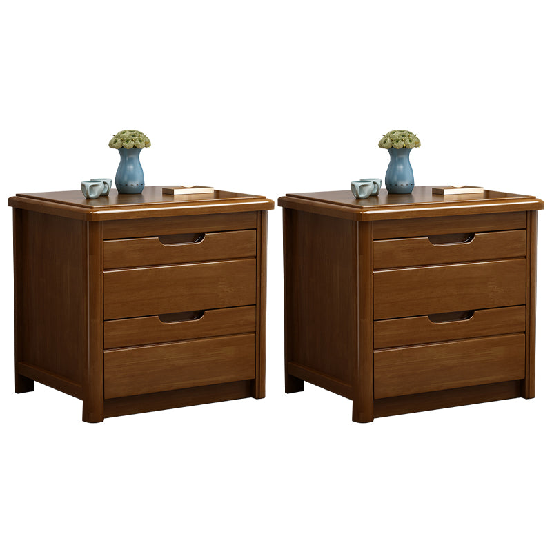 Solid Wood Accent Table Nightstand Modern Nightstand with Drawers