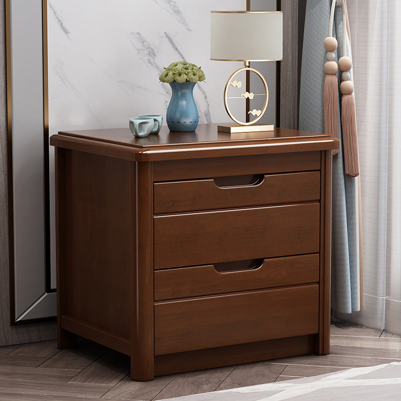 Solid Wood Accent Table Nightstand Modern Nightstand with Drawers