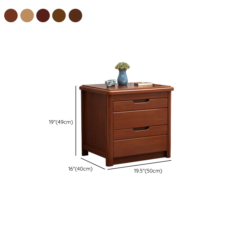 Solid Wood Accent Table Nightstand Modern Nightstand with Drawers