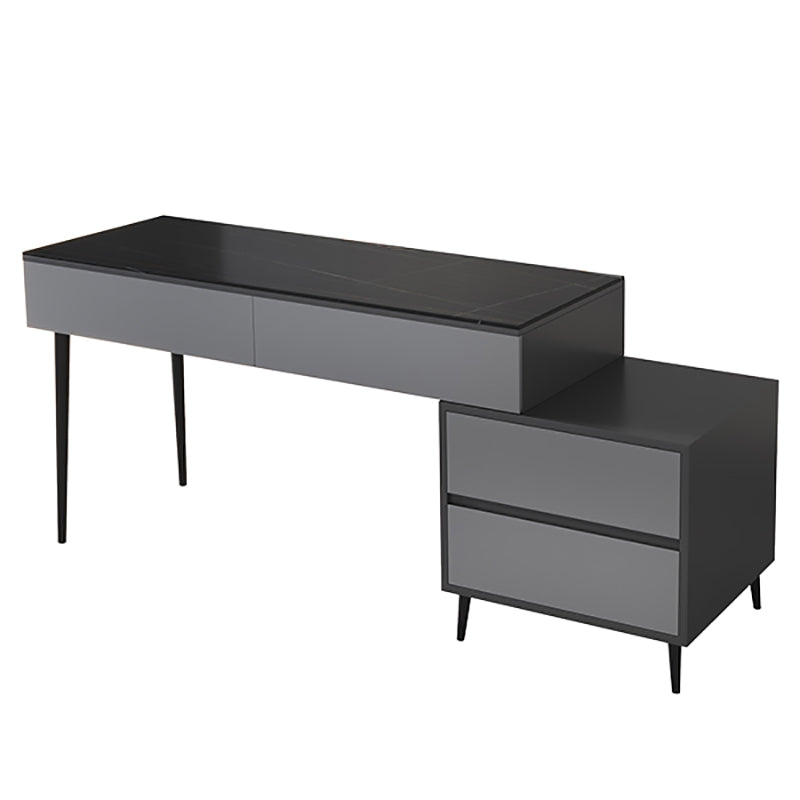 Rectangular Shaped Modern Office Table Stone Writing Desk in Black/White